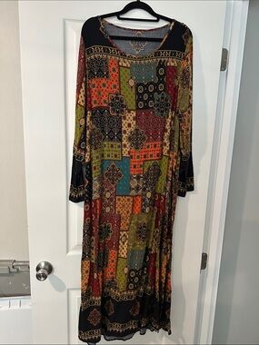 Bohemian Patchwork Maxi Dress in Multicolor